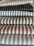 Upholstery Ticking Fabric / Striped Washable Upholstery Fabric by the Yard / Drapery Fabric / Woven Mattress Striped Fabric - Annabel Bleu