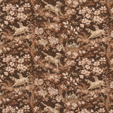 Schumacher Hound Meadow Fabric by the yard: Sepia Brown Hunting Toile - Annabel Bleu
