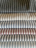 Upholstery Ticking Fabric / Striped Washable Upholstery Fabric by the Yard / Drapery Fabric / Woven Mattress Striped Fabric - Annabel Bleu