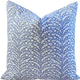 Florentia: Azure Bleu Mix and Match Decorative Pillow Covers / Light Blue Pillow Cover / Block Printed Pillow available in 10 sizes - Annabel Bleu
