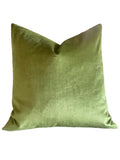 Leafy Green Chartreuse Velvet Pillow / Light Green Velvet Cushion Cover / ZIPPER Pillow Cover / Solid Green Pillow / Green Yellow Pillow Cover - Annabel Bleu