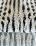 Upholstery Ticking Fabric / Striped Washable Upholstery Fabric by the Yard / Drapery Fabric / Woven Mattress Striped Fabric - Annabel Bleu