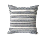 26x26 Striped Grey Pillow Cover or 9 other Sizes / Navy Throw Pillows / 26 x 26 Pillow Cover / Grey or Navy - Annabel Bleu