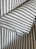 Upholstery Ticking Fabric / Striped Washable Upholstery Fabric by the Yard / Drapery Fabric / Woven Mattress Striped Fabric - Annabel Bleu