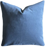 Delft Blue Velvet pillow cover / Solid Blue pillow / Velvet Blue Cushion Cover Available in 10 Sizes - Annabel Bleu