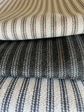 Upholstery Ticking Fabric / Striped Washable Upholstery Fabric by the Yard / Drapery Fabric / Woven Mattress Striped Fabric - Annabel Bleu