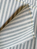 Upholstery Ticking Fabric / Striped Washable Upholstery Fabric by the Yard / Drapery Fabric / Woven Mattress Striped Fabric - Annabel Bleu