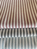 Upholstery Ticking Fabric / Striped Washable Upholstery Fabric by the Yard / Drapery Fabric / Woven Mattress Striped Fabric - Annabel Bleu