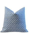 Florentia: Azure Bleu Mix and Match Decorative Pillow Covers / Light Blue Pillow Cover / Block Printed Pillow available in 10 sizes - Annabel Bleu