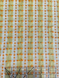 Textured Yellow and White Fabric / Stripe Upholstery / Drapery Fabric / Woven Yellow Fabric / Yellow Orange White Decor Fabric by the yard - Annabel Bleu