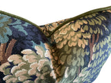 Verdure Tapestry Forest Pillow Cover with Swiss Velvet Piping in Gold or Olive Green - Annabel Bleu