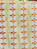 Textured Yellow and White Fabric / Stripe Upholstery / Drapery Fabric / Woven Yellow Fabric / Yellow Orange White Decor Fabric by the yard - Annabel Bleu