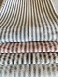 Upholstery Ticking Fabric / Striped Washable Upholstery Fabric by the Yard / Drapery Fabric / Woven Mattress Striped Fabric - Annabel Bleu