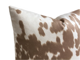 Faux Pony Hair Pillow / Brown Cream Decorative Pillow Cover 16x24 13x36 24x24 26x26 and more / Palomino Pony Pillow / Cream Accent Cushion - Annabel Bleu