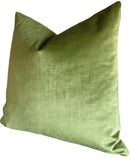 Leafy Green Chartreuse Velvet Pillow / Light Green Velvet Cushion Cover / ZIPPER Pillow Cover / Solid Green Pillow / Green Yellow Pillow Cover - Annabel Bleu