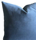 Delft Blue Velvet pillow cover / Solid Blue pillow / Velvet Blue Cushion Cover Available in 10 Sizes - Annabel Bleu