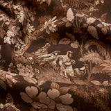 Schumacher Hound Meadow Fabric by the yard: Sepia Brown Hunting Toile - Annabel Bleu