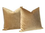 Antique Gold Pillow Cover / Gold Pillow Cover / Vintage Velvet Pillow / Solid Mustard Gold Cushion Cover - Annabel Bleu