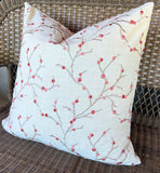 Sale: 24x24 Pillow Cover / Osborne and Little / Japanese Blossom Embroidery - Annabel Bleu