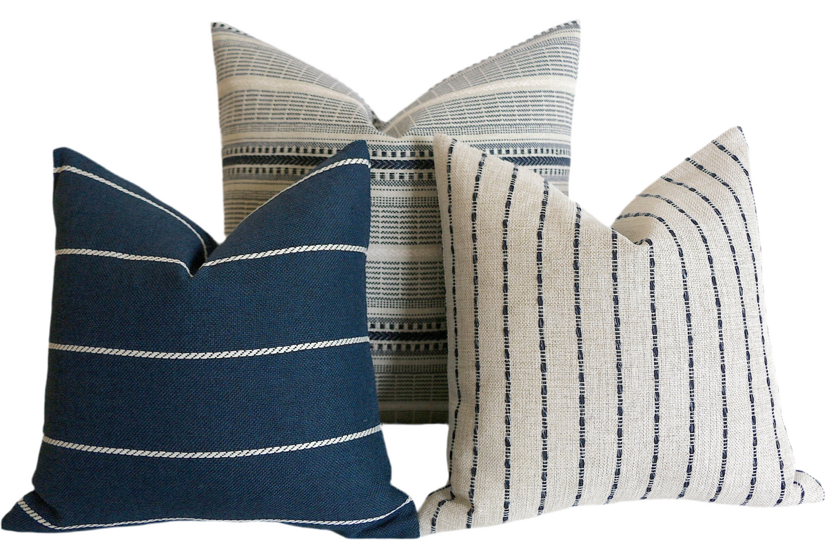 Indigo Farmhouse Collection: Navy Pillow Cover / Vintage Style