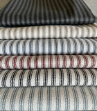 Upholstery Ticking Fabric / Striped Washable Upholstery Fabric by the Yard / Drapery Fabric / Woven Mattress Striped Fabric - Annabel Bleu
