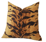 Velvet Tiger Cushion Cover / Velvet Leopard Pillow / Animal Print Pillow Cover / Jamil Natural Pillow / Beverly Hills Hotel Pillow - Annabel Bleu
