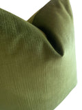 Leafy Green Chartreuse Velvet Pillow / Light Green Velvet Cushion Cover / ZIPPER Pillow Cover / Solid Green Pillow / Green Yellow Pillow Cover - Annabel Bleu