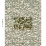 Schumacher Hound Meadow Fabric by the yard: Forest Green Hunting Toile - Annabel Bleu
