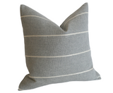 Light Grey Outdoor Pillow Cover / Stripe Outdoor Pillow cover / Gray Patio Pillow / Porch Pillow Cover / Outdoor 12x18 18x18 20x20 - Annabel Bleu