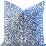 Florentia: Azure Bleu Mix and Match Decorative Pillow Covers / Light Blue Pillow Cover / Block Printed Pillow available in 10 sizes - Annabel Bleu