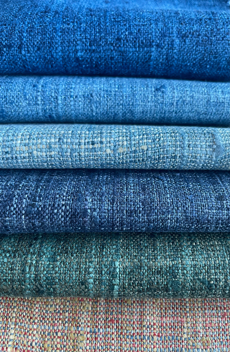 8 yards Indigo Woven Upholstery fabric by the yard / Thick Indigo
