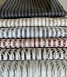 Upholstery Ticking Fabric / Striped Washable Upholstery Fabric by the Yard / Drapery Fabric / Woven Mattress Striped Fabric - Annabel Bleu