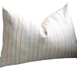 Multi Colored Striped Pillow Cover / Pink pillow cover / Orange 18 x 18 pillow / Aqua 18x18 Cushion Cover and 9 Other Sizes /  Cream Raw Silk Pillowcase - Annabel Bleu