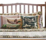 Mallard in Flight Wool Hooked Pillow / Camp Wandawega - Annabel Bleu