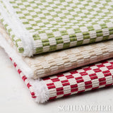 Schumacher Elkhart Fabric by the yard: Birch Beige Check - Annabel Bleu