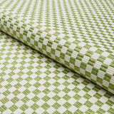 Schumacher Elkhart Fabric by the yard: Leaf Green Check - Annabel Bleu
