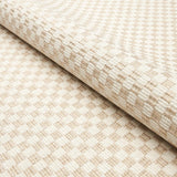 Schumacher Elkhart Fabric by the yard: Birch Beige Check - Annabel Bleu