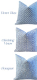 Florentia: Azure Bleu Mix and Match Decorative Pillow Covers / Light Blue Pillow Cover / Block Printed Pillow available in 10 sizes - Annabel Bleu