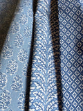 Florentia: Azure Bleu Mix and Match Decorative Pillow Covers / Light Blue Pillow Cover / Block Printed Pillow available in 10 sizes - Annabel Bleu