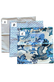 Sale: Blue 18x18 Pillow Covers / Chiang Mai / Calico / Linen - Annabel Bleu