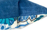 Sale: Blue 18x18 Pillow Covers / Chiang Mai / Calico / Linen - Annabel Bleu