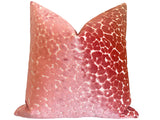 Coral Velvet Leopard Pillow Cover / Cut Velvet Spots Pillow / Hollywood Regency Pillow cover / Beverly Hills Hotel Pillow Cover - Annabel Bleu
