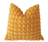 Sale: Discontinued Smocked Mustard Velvet Pillow Cover 16x16 - Annabel Bleu