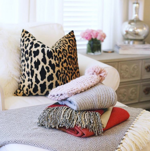 Velvet Leopard Pillow and Throw blankets