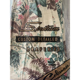1950’s Hawaiian Tiki Style Floral Barkcloth Drapery Panel - Annabel Bleu