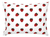 Strawberry Block Printed Linen Pillow Cover: Available in 10 Sizes - Annabel Bleu