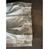 Mid-Century Grey and Gold Floral Drapery Panel - Annabel Bleu