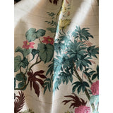 1950’s Hawaiian Tiki Style Floral Barkcloth Drapery Panel - Annabel Bleu