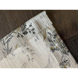 Mid-Century Grey and Gold Floral Drapery Panel - Annabel Bleu