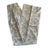 Mid-Century Grey and Gold Floral Drapery Panel - Annabel Bleu